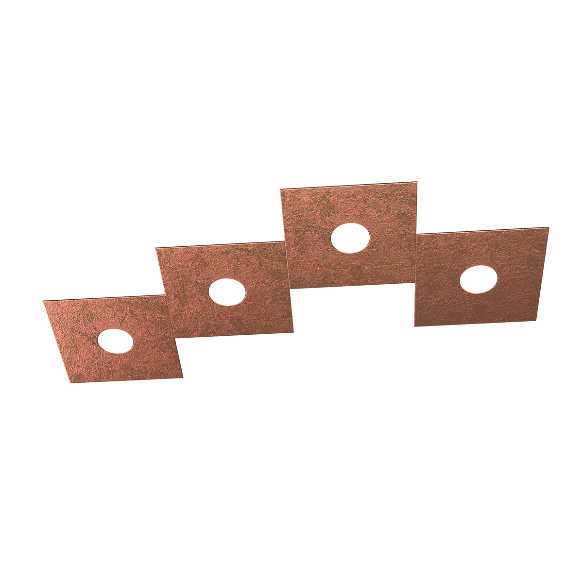 1156/4L-FR ECCENTRIC APPLIQUE/PLAFONIERA 4 LUCI FOGLIA RAME