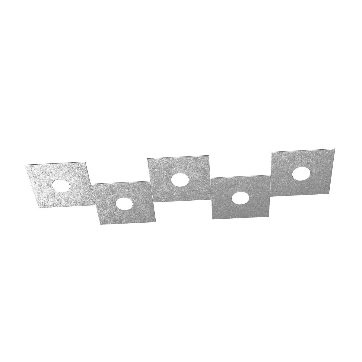 1156/5L-FA ECCENTRIC APPLIQUE/PLAFONIERA 5 LUCI FOGLIA ARGENTO