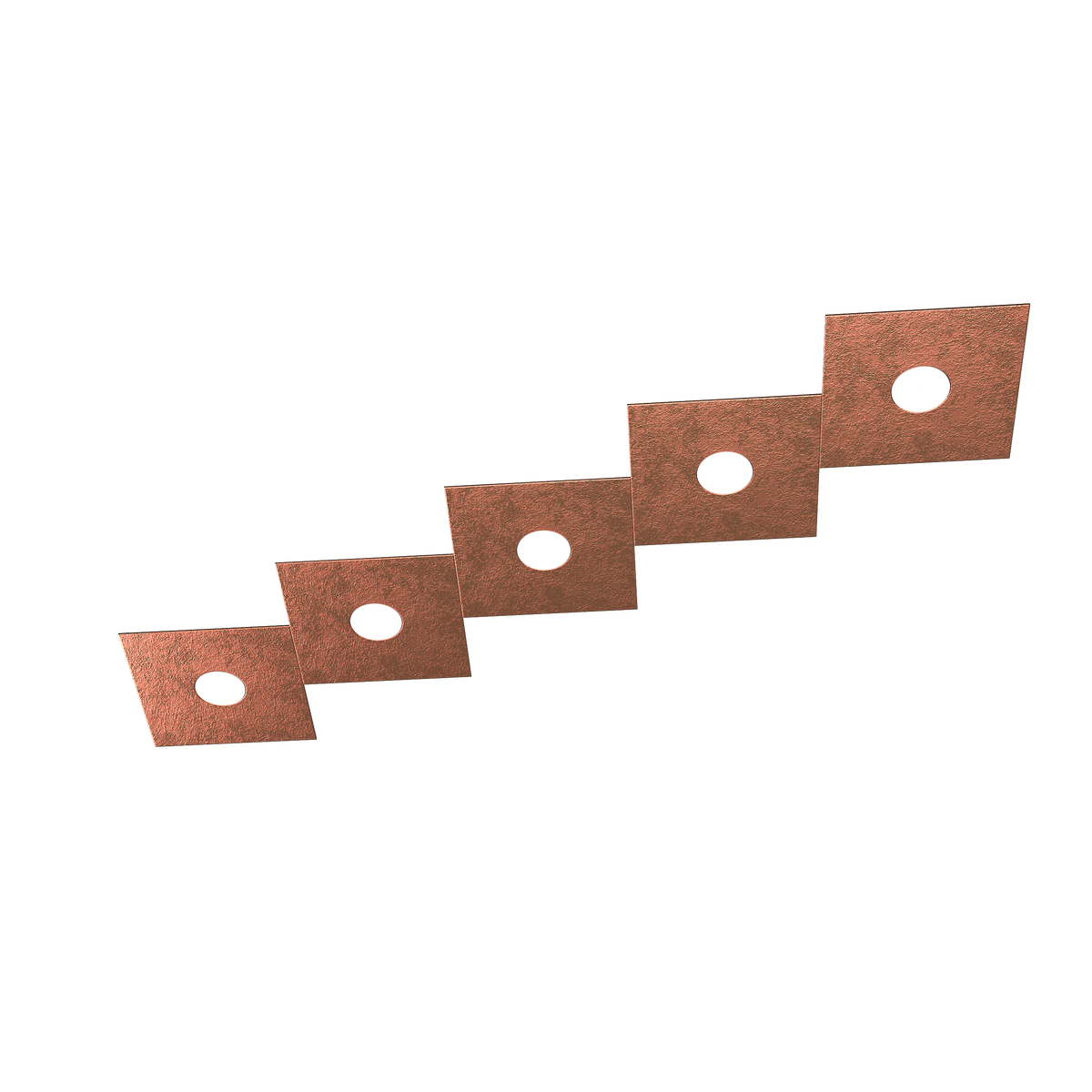 1156/5L-FR ECCENTRIC APPLIQUE/PLAFONIERA 5 LUCI FOGLIA RAME