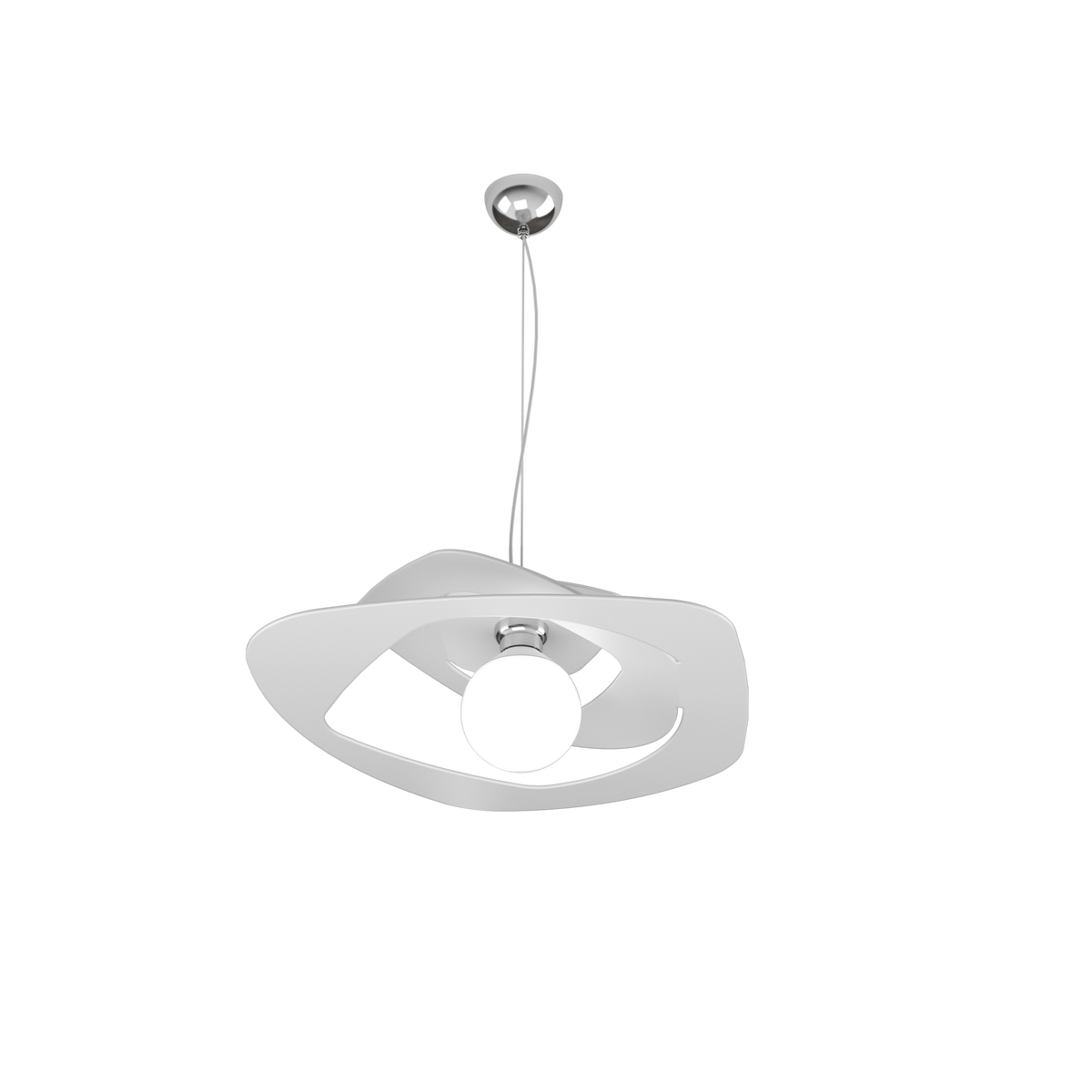 1157/S50-BI WARPED SOSPENSIONE D.50 CM. 1 LUCE BIANCO