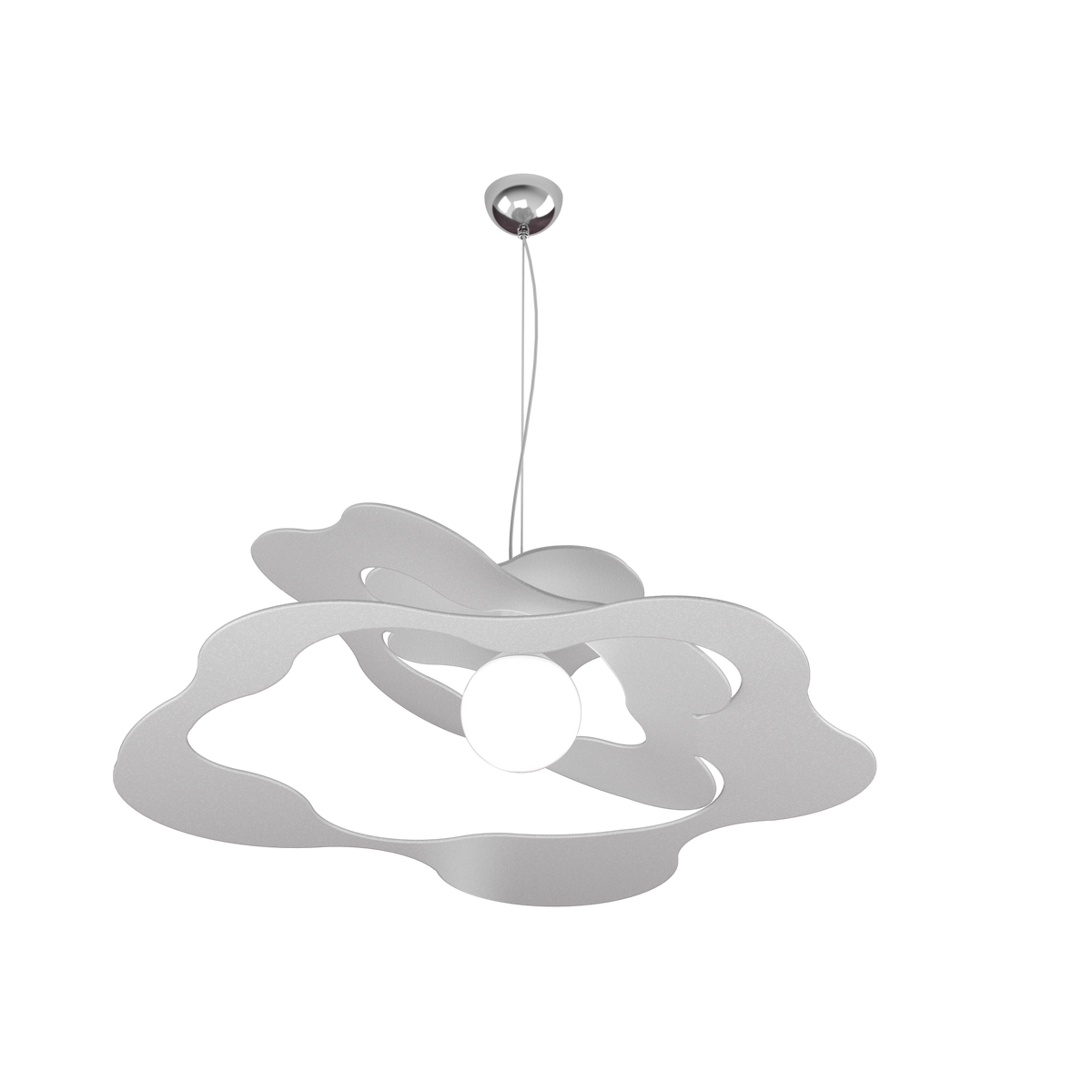 1158/S70-GR RIPPLES SOSPENSIONE D.70 CM. 1 LUCE GRIGIO
