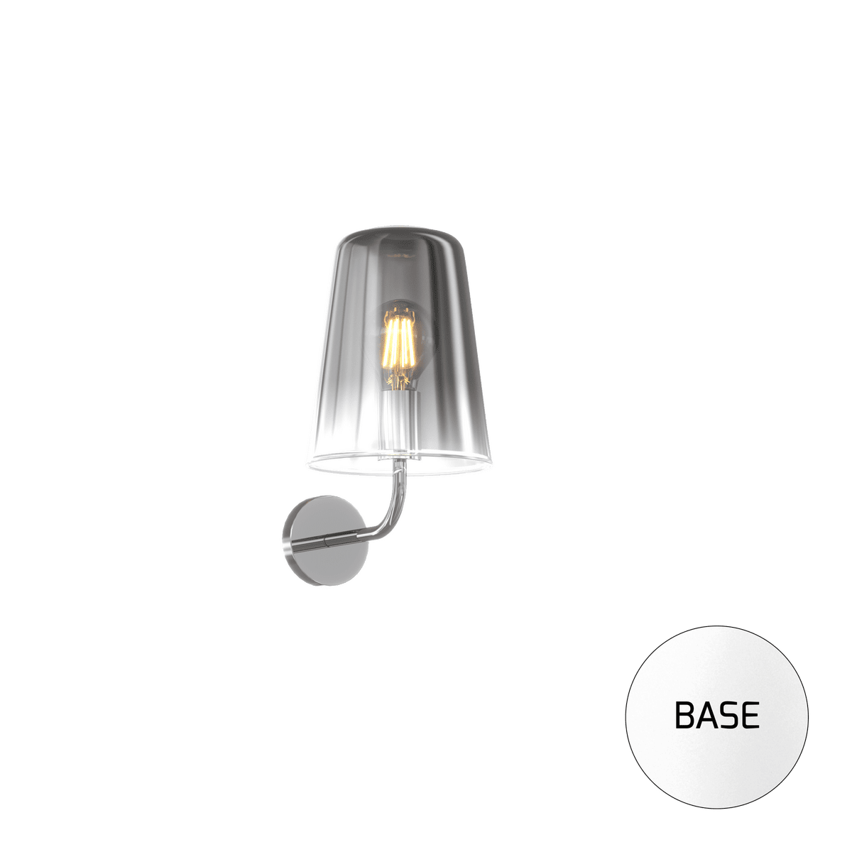 1164BI/A-CR SHADED APPLIQUE BIANCO REGOLABILE 1 LUCE CROMO
