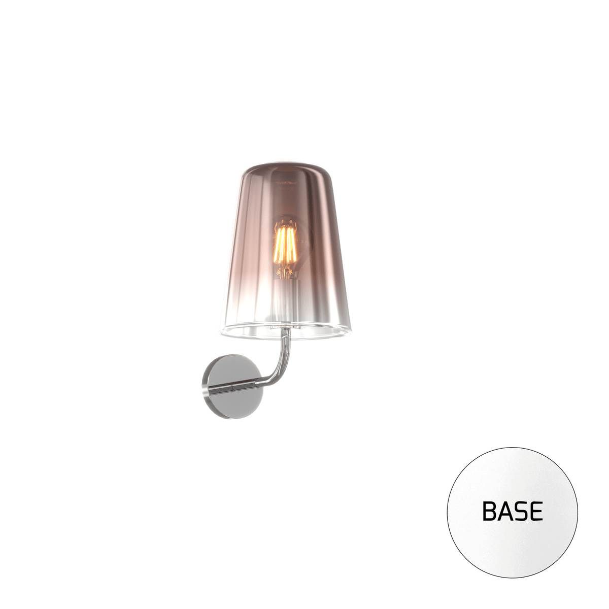 1164BI/A-RA SHADED APPLIQUE BIANCO REGOLABILE 1 LUCE RAME
