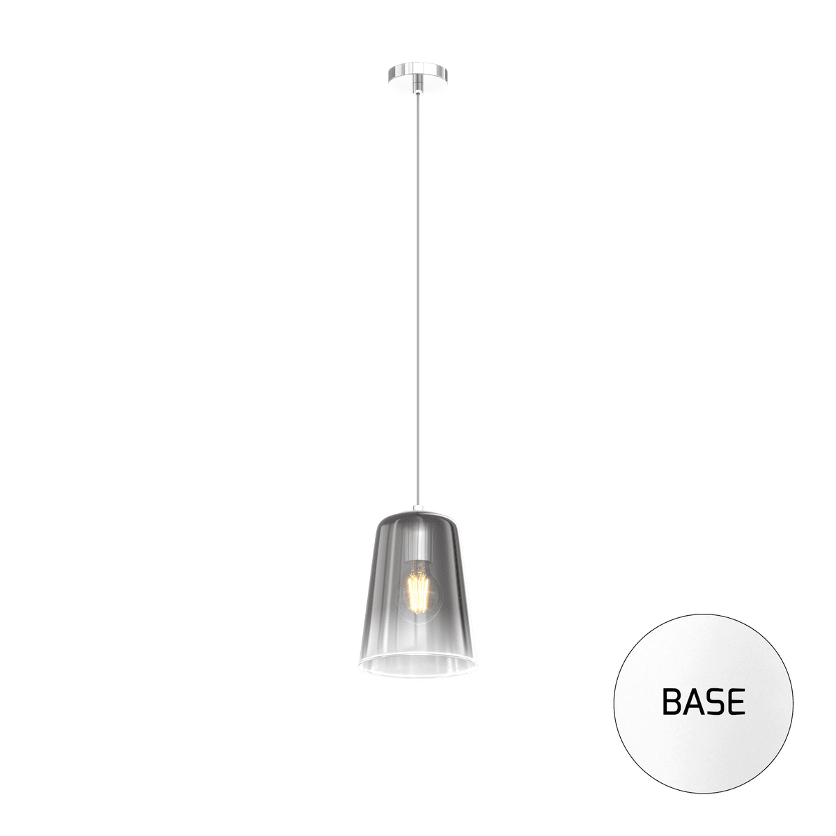 1164BI/S1-CR SHADED SOSP. BIANCO 1 LUCE CROMO