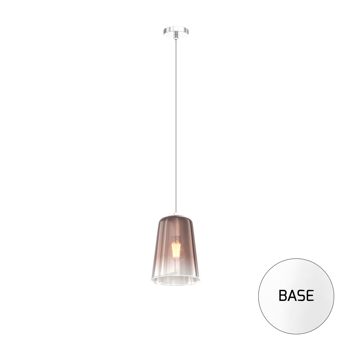 1164BI/S1-RA SHADED SOSP. BIANCO 1 LUCE RAME