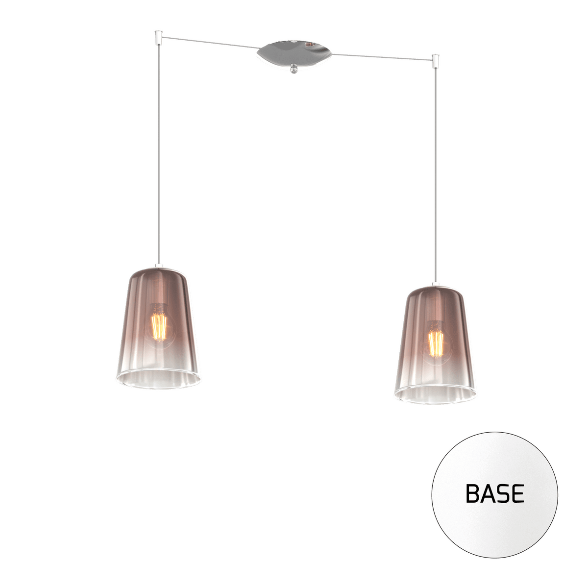 1164BI/S2 S-RA SHADED SOSP. BIANCO SPOSTABILE 2 LUCI RAME