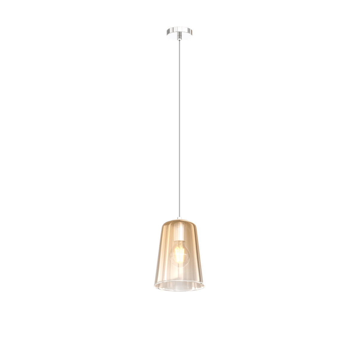 1164CR/S1-AM SHADED SOSP. CROMO 1 LUCE AMBRA