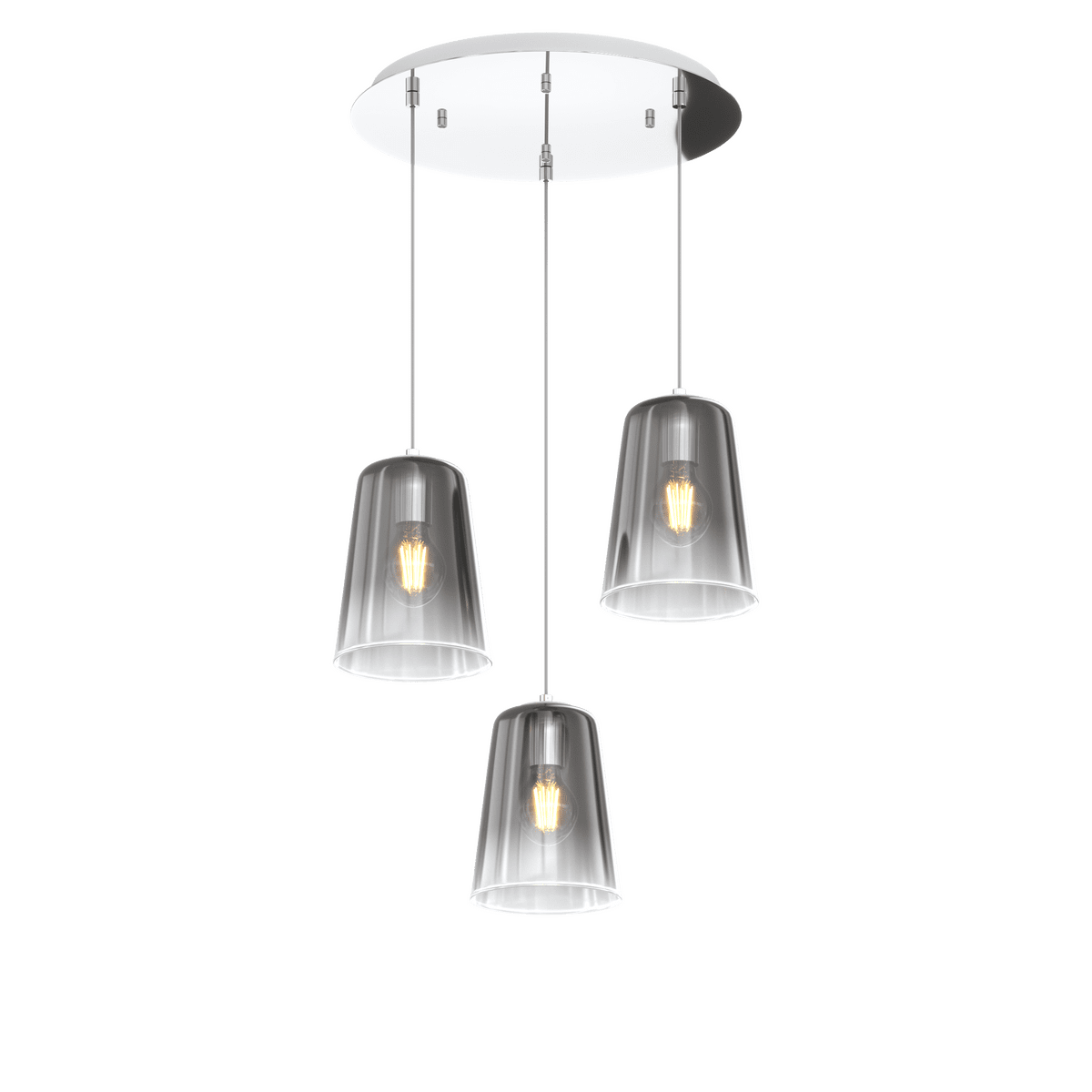 1164CR/S3 T-CR SHADED SOSP. CROMO TONDA 3 LUCI CROMO