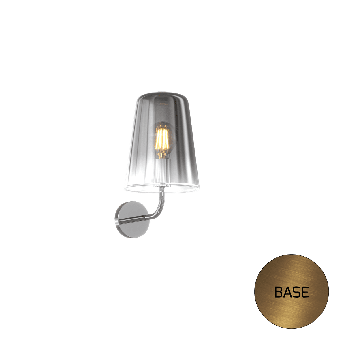 1164OS/A-CR SHADED APPLIQUE OTTONE SAT. REGOLABILE 1 LUCE CROMO