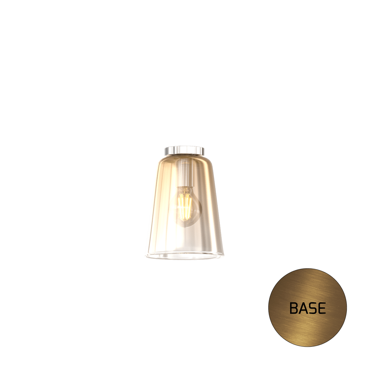 1164OS/PL1-AM SHADED PLAFONIERA OTTONE SAT. 1 LUCE AMBRA