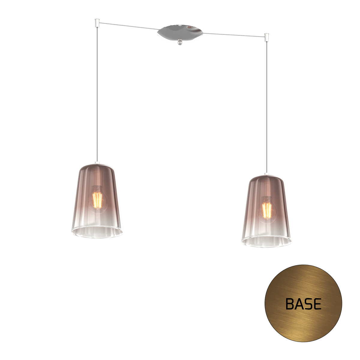1164OS/S2 S-RA SHADED SOSP. OTTONE SAT. SPOSTABILE 2 LUCI RAME