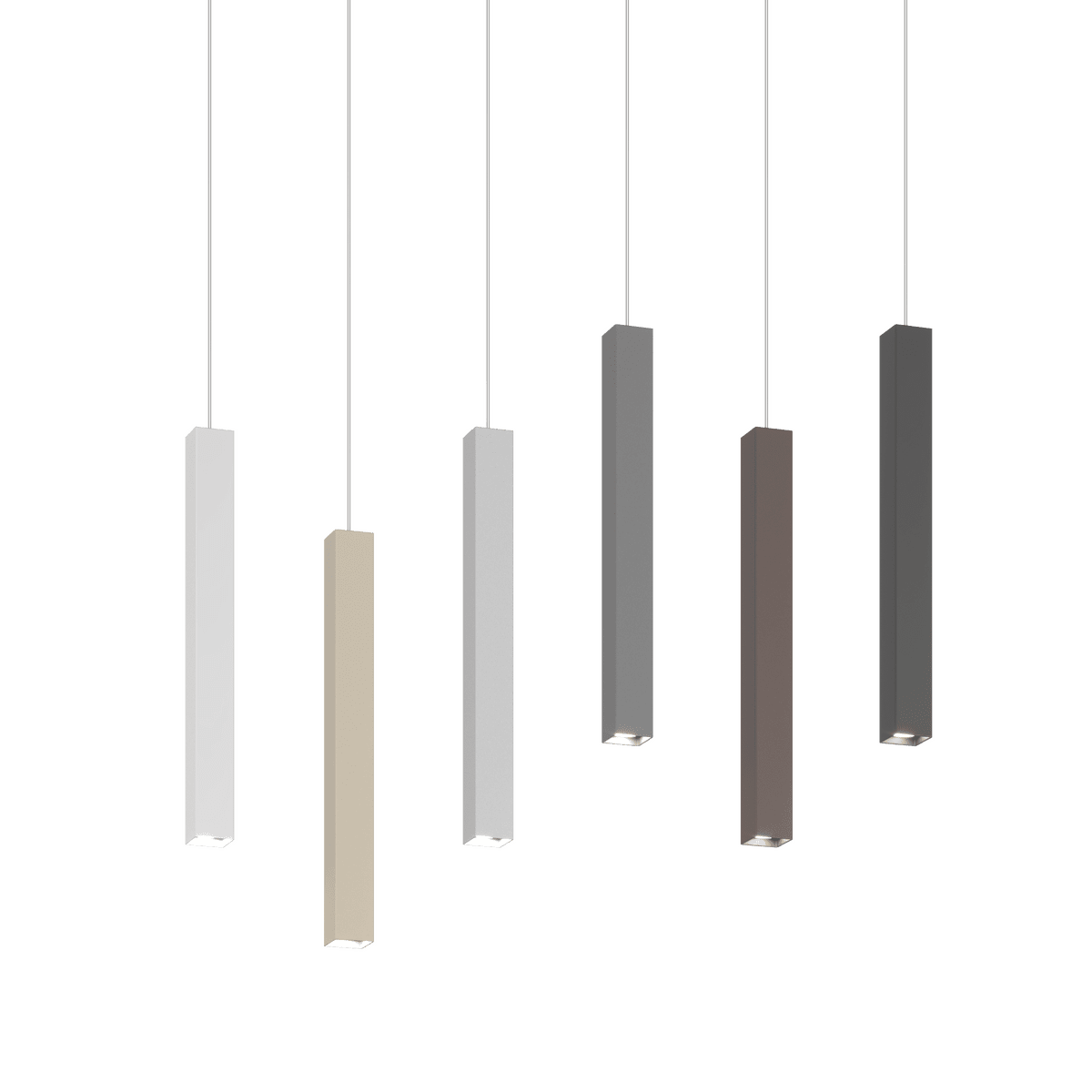 1173/S1-MA SQUARE TUBE SOSPENSIONE 1 LUCE MARRONE CAVO CM.250 CON BASE