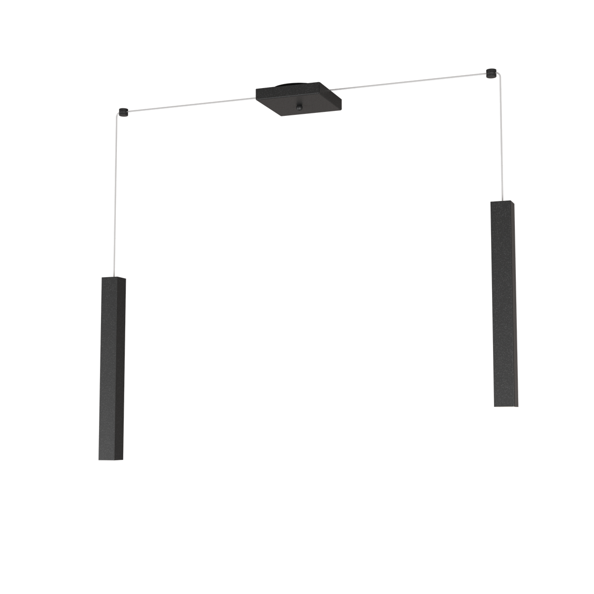 1173/S2-NE SQUARE TUBE SOSPENSIONE 2 LUCI NERO CAVO CM.250 CON BASE