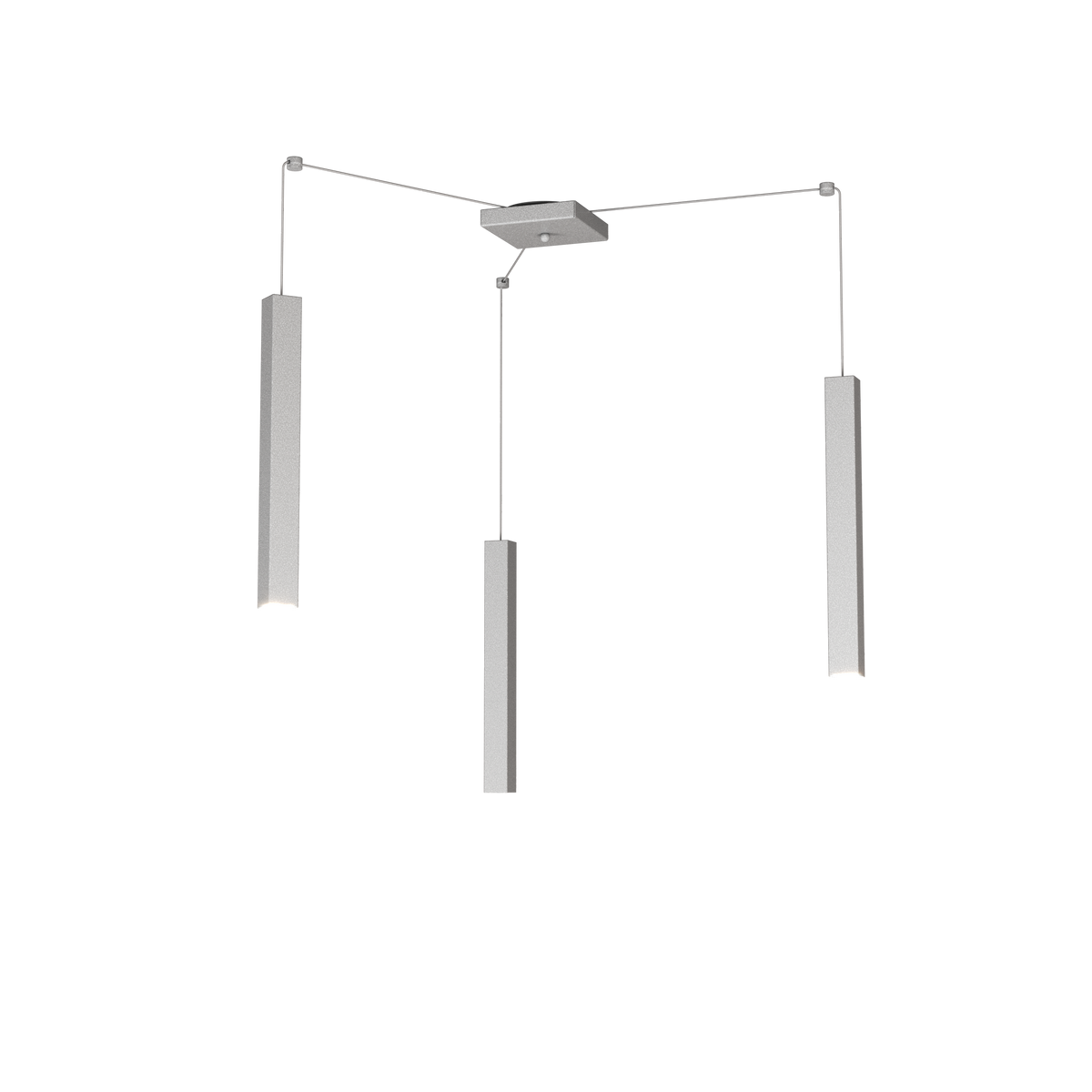 1173/S3-GR SQUARE TUBE SOSPENSIONE 3 LUCI GRIGIO CAVO CM.250 CON BASE
