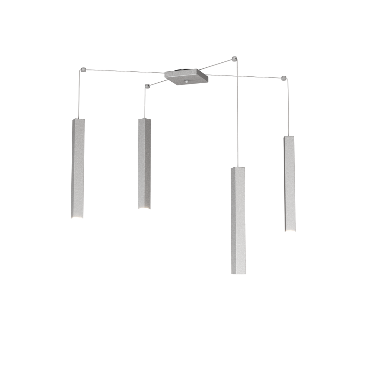 1173/S4-GR SQUARE TUBE SOSPENSIONE 4 LUCI GRIGIO CAVO CM.250 CON BASE