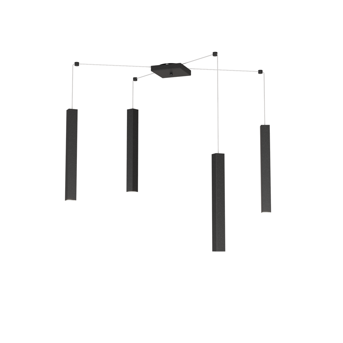 1173/S4-NE SQUARE TUBE SOSPENSIONE 4 LUCI NERO CAVO CM.250 CON BASE