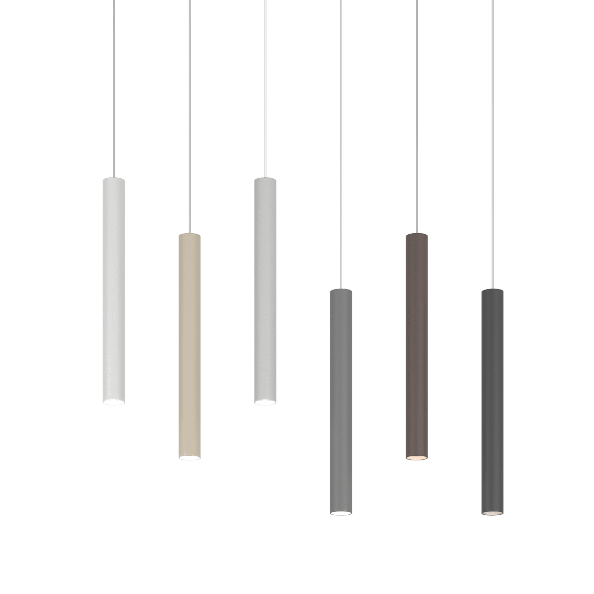 1174/S1-GR ROUND TUBE SOSPENSIONE 1 LUCE GRIGIO CAVO CM.250 CON BASE