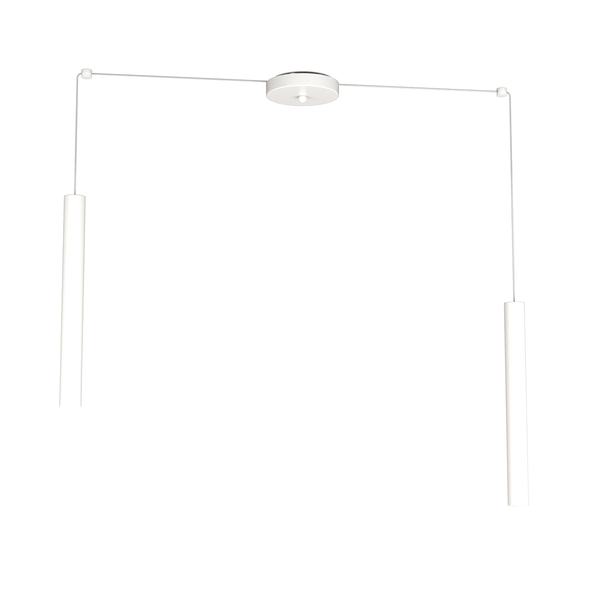 1174/S2-BI ROUND TUBE SOSPENSIONE 2 LUCI BIANCO CAVO CM.250 CON BASE