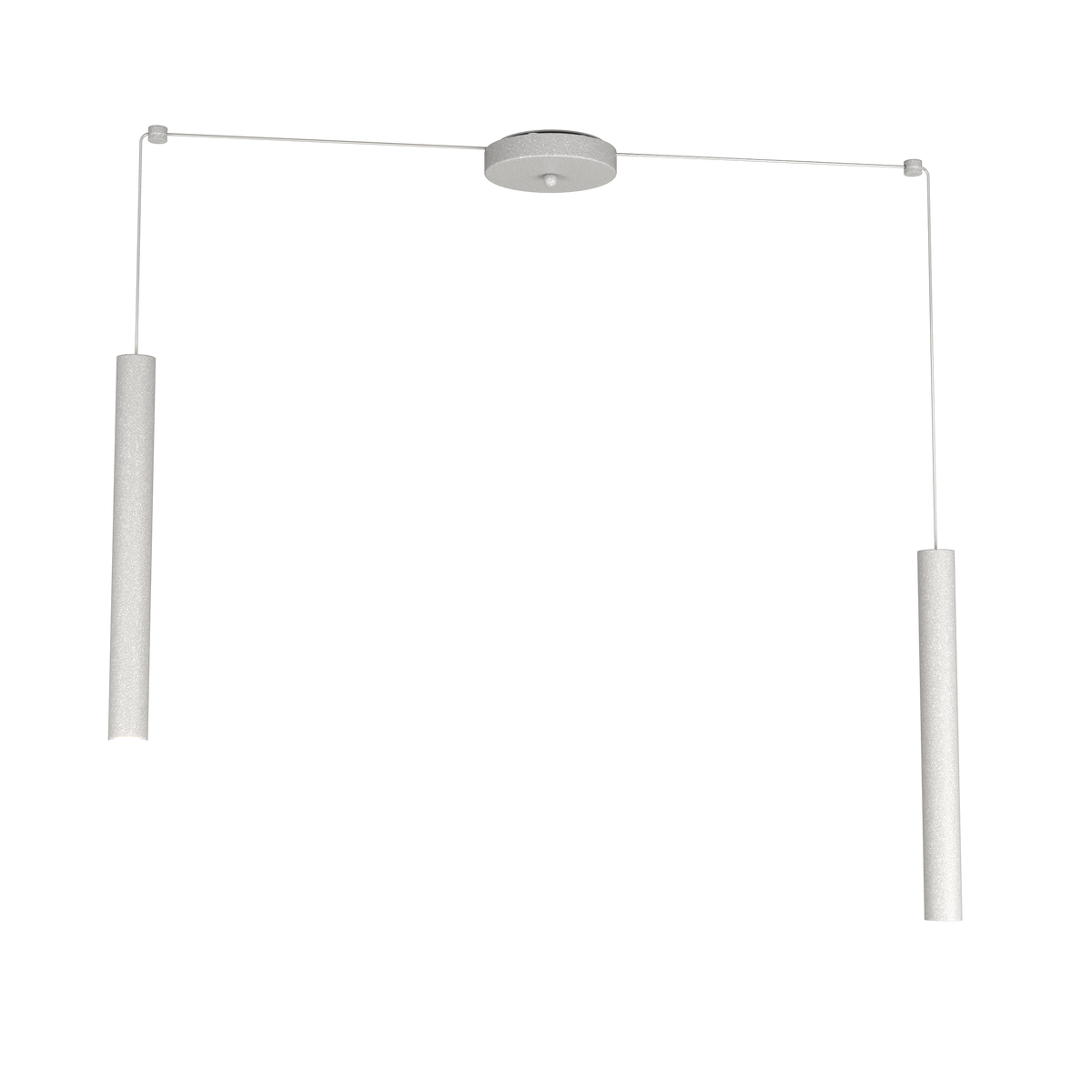 1174/S2-GR ROUND TUBE SOSPENSIONE 2 LUCI GRIGIO CAVO CM.250 CON BASE