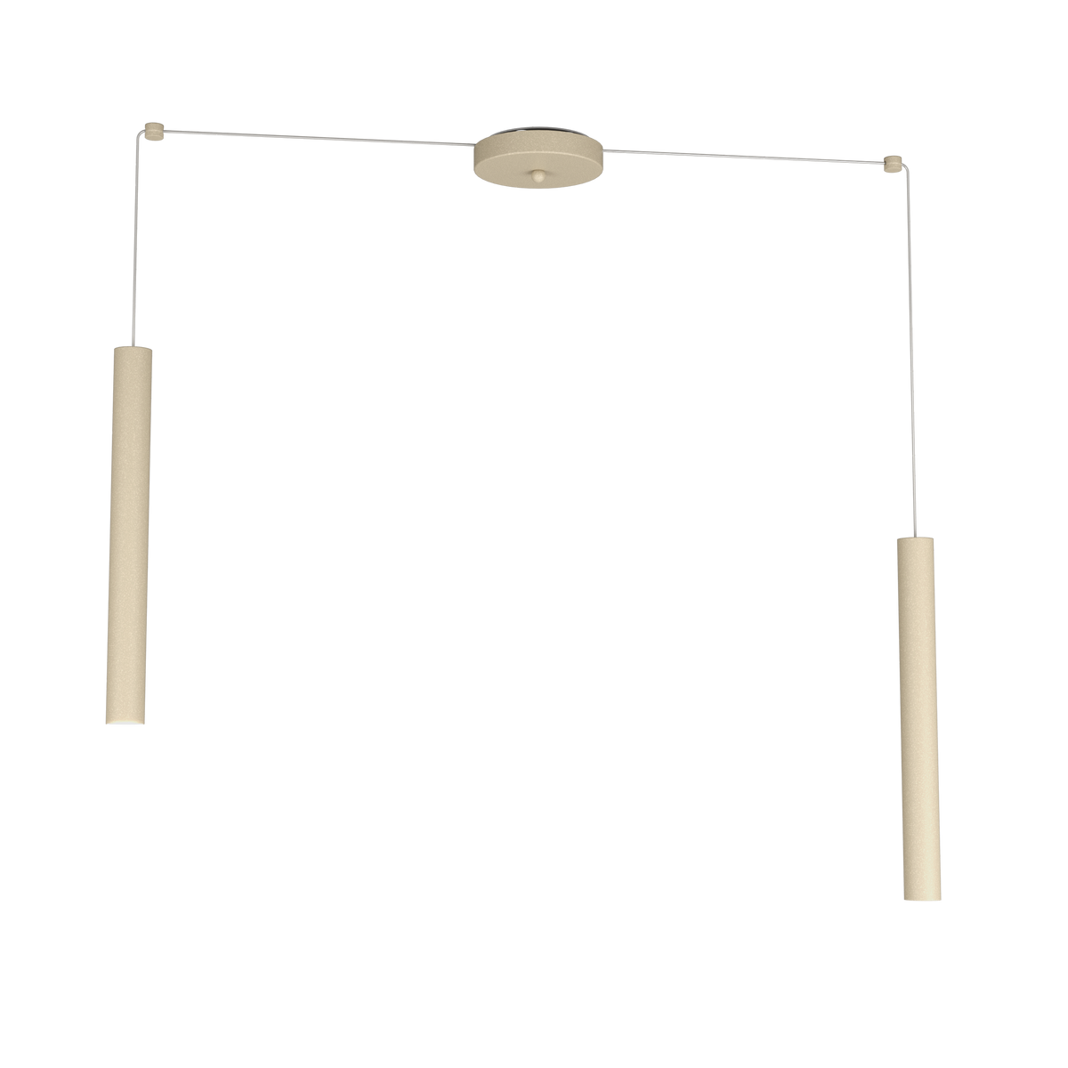 1174/S2-SA ROUND TUBE SOSPENSIONE 2 LUCI SABBIA CAVO CM.250 CON BASE