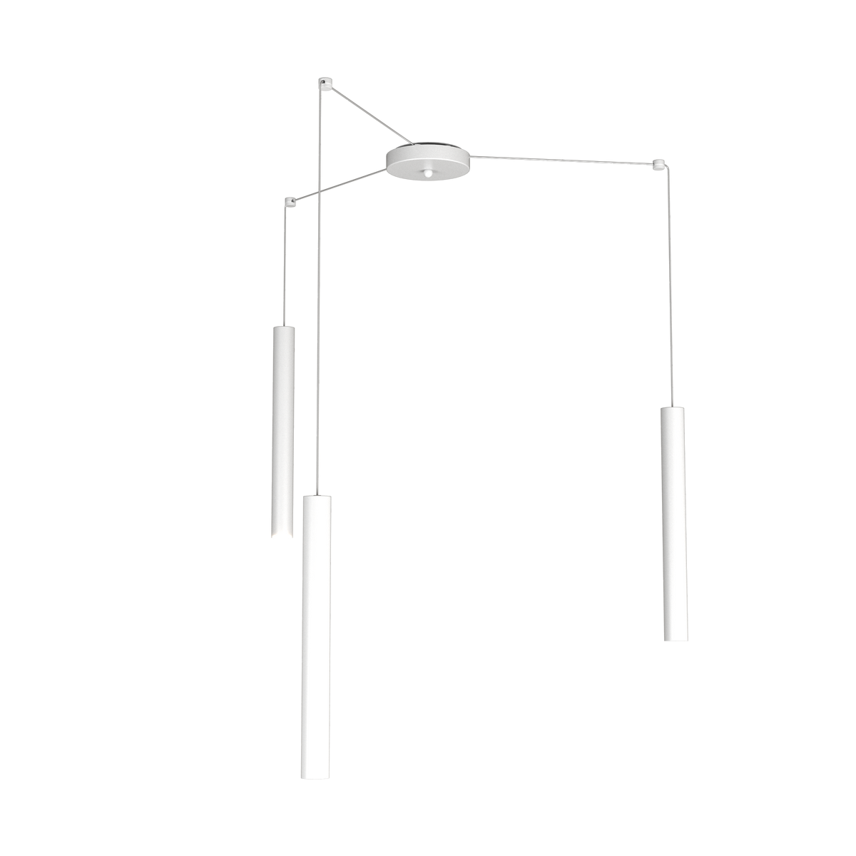 1174/S3-BI ROUND TUBE SOSPENSIONE 3 LUCI BIANCO CAVO CM.250 CON BASE