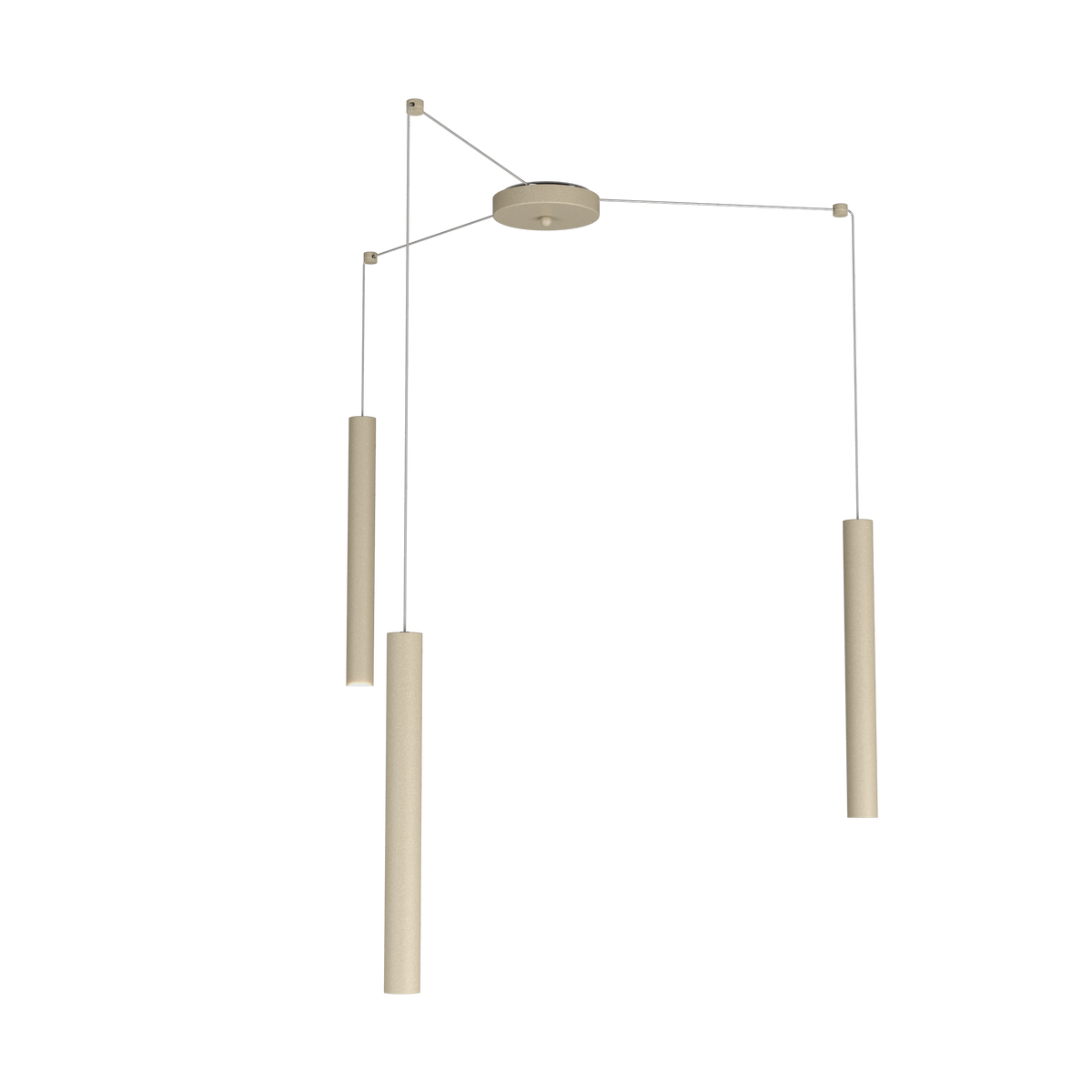1174/S3-SA ROUND TUBE SOSPENSIONE 3 LUCI SABBIA CAVO CM.250 CON BASE