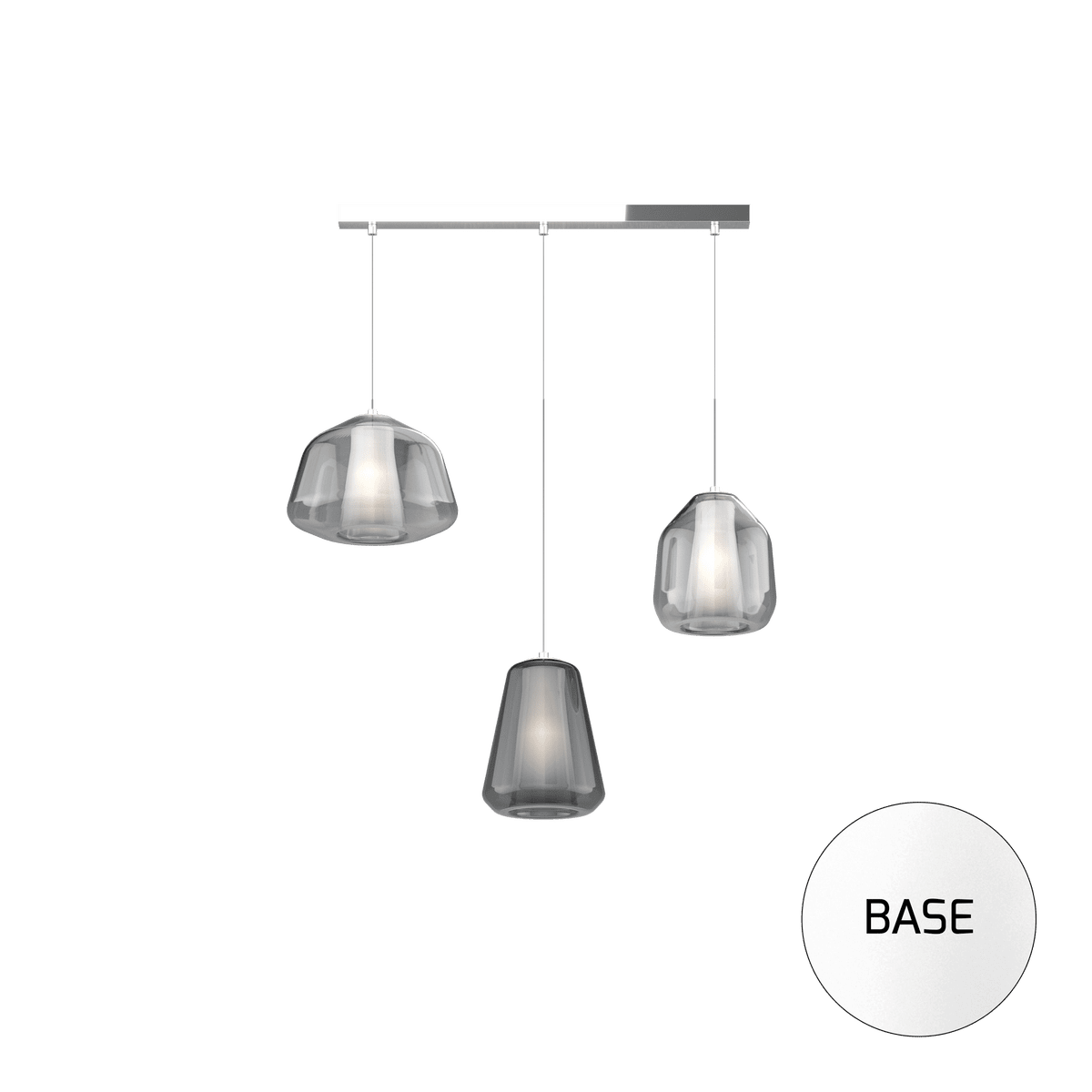 1176BI/S3 R ABG-TF DOUBLE SKIN SOSP. BIANCO 3 LUCI RETTANGOLARE VETRI ALPHA TR + BETA TR + GAMMA FU