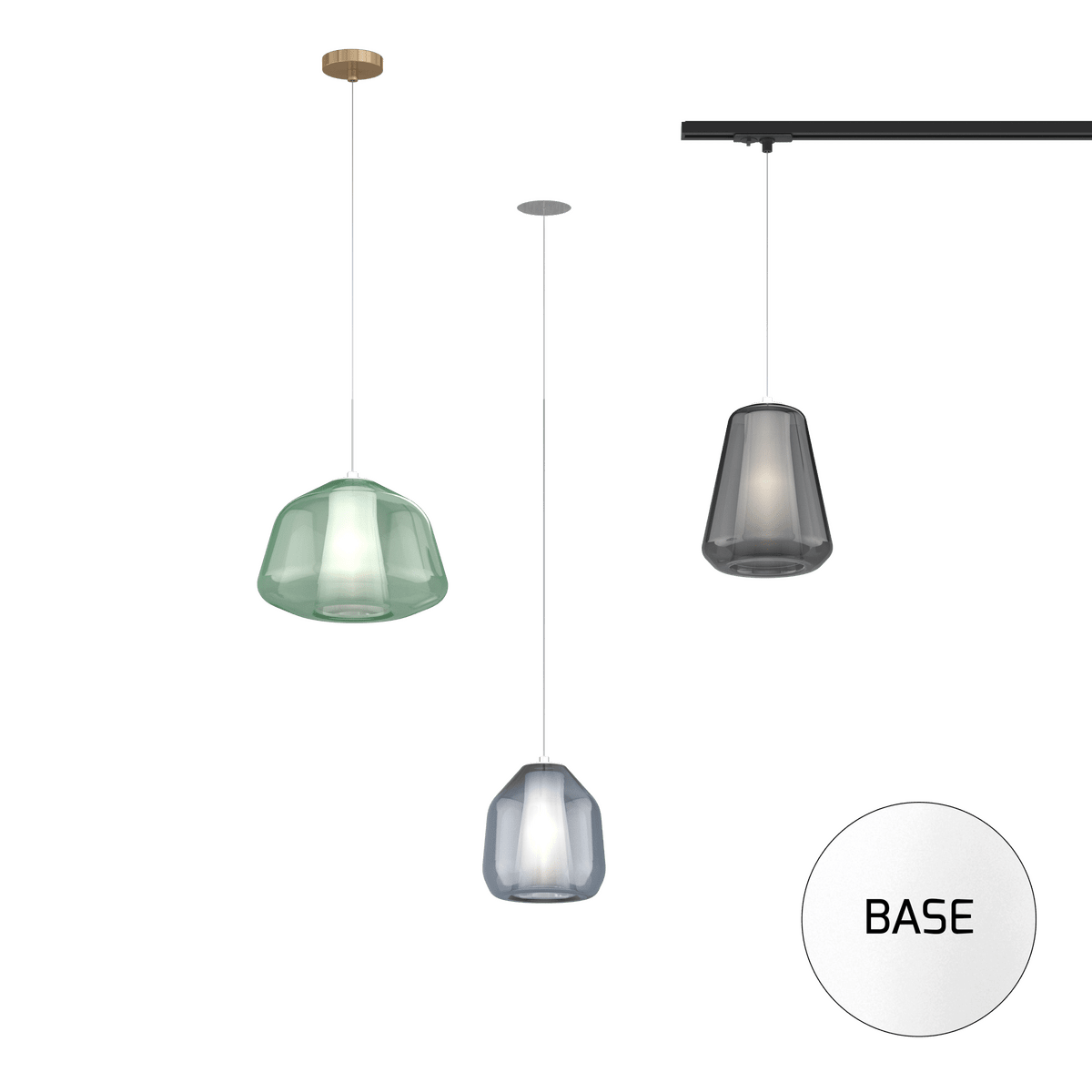 1176INCBI/S1 BETA-BL DOUBLE SKIN SOSP. 1 LUCE E27 CON CAVO CM 250 BETA BLU E ROSONE DA INCASSO BIANCO