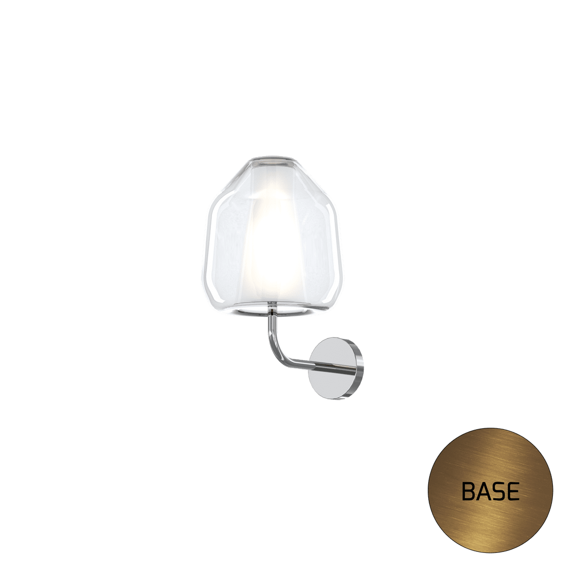 1176OS/A BETA-TR DOUBLE SKIN APPLIQUE OTTONE SAT. VETRO BETA TRASPARENTE