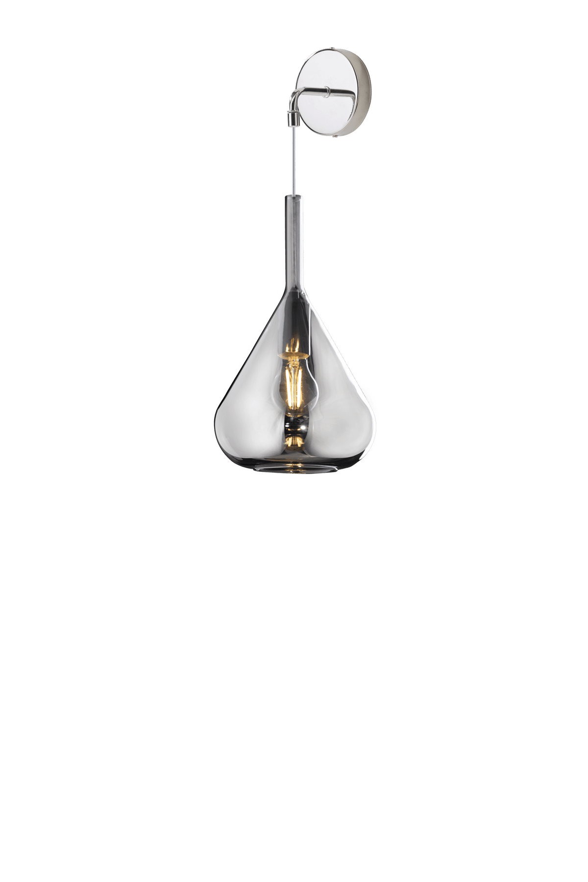 1177CR/A-FU KONA APPLIQUE CROMO 1 LUCE VETRO FUME