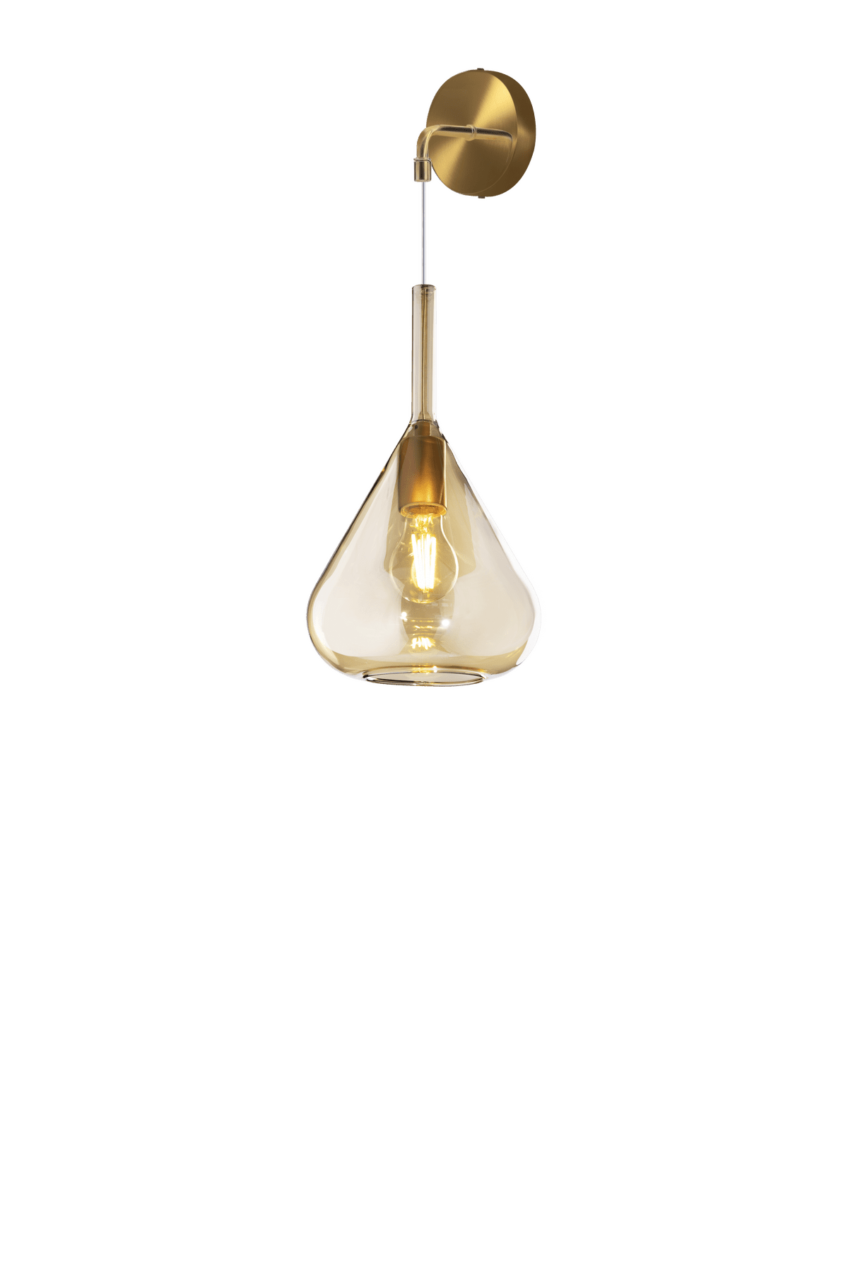 1177OS/A-AM APPLIQUE OTTONE SAT. 1 LUCE VETRO AMBRA