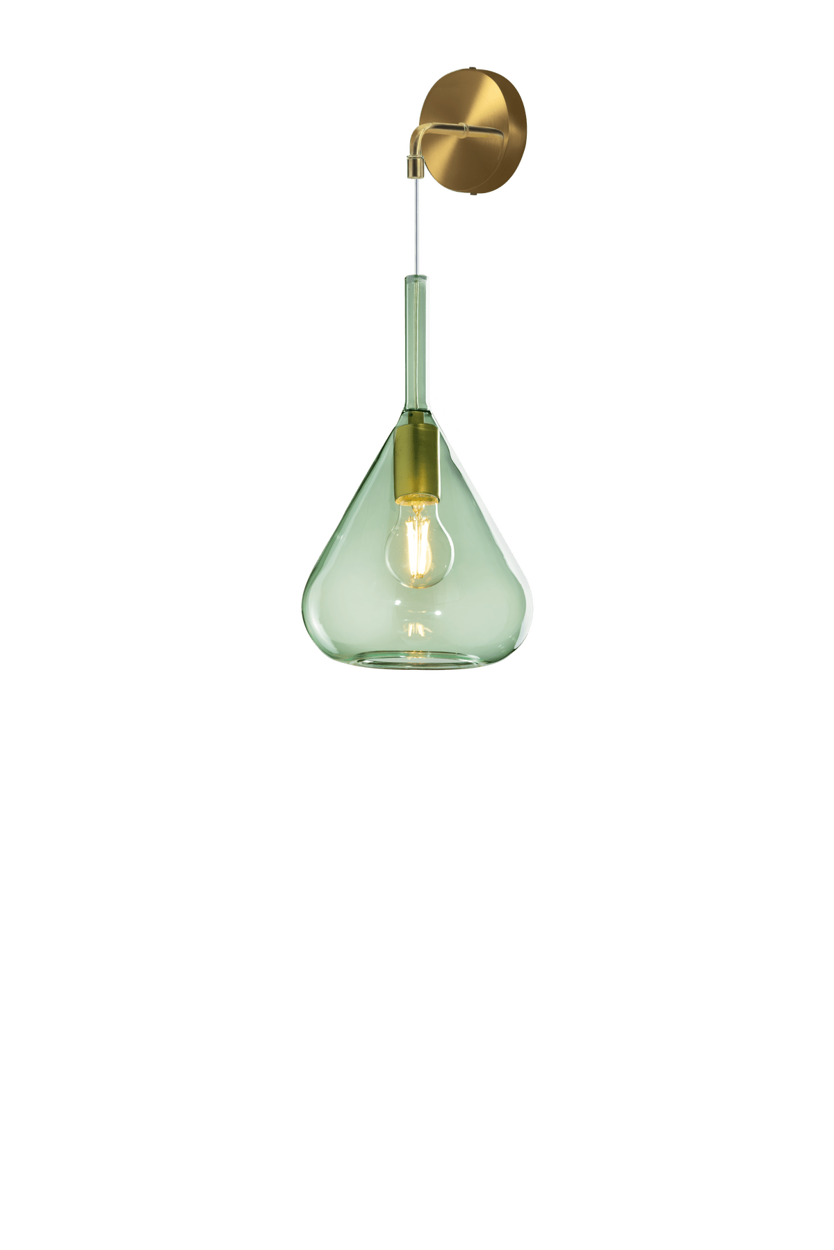 1177OS/A-VE APPLIQUE OTTONE SAT. 1 LUCE VETRO VERDE