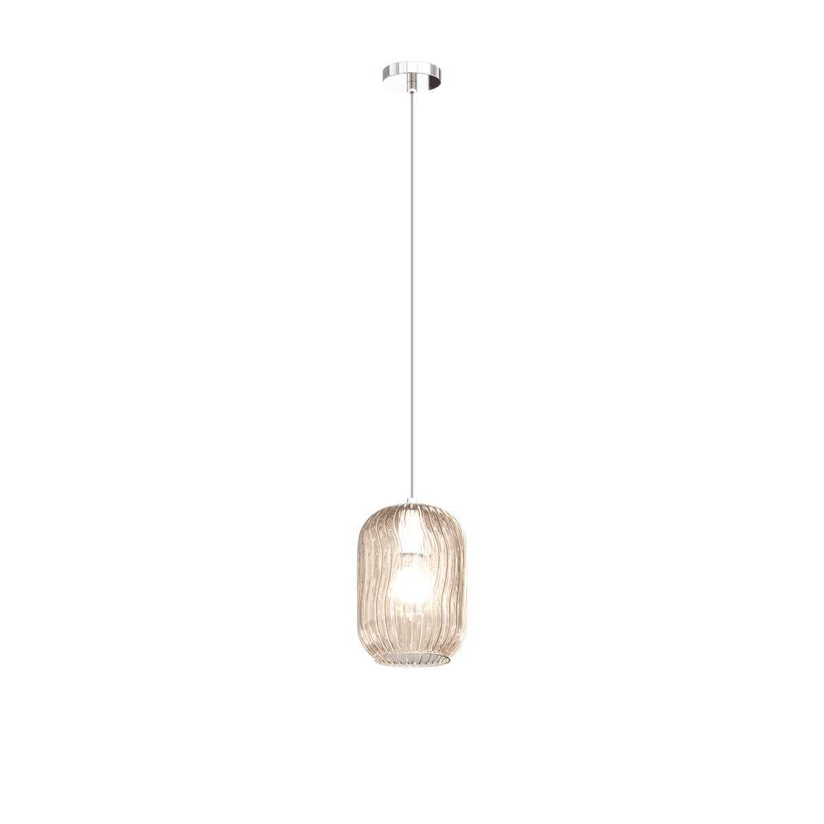 1181CR/S1-AM TENDER SOSP. CROMO 1 LUCE VETRO AMBRA