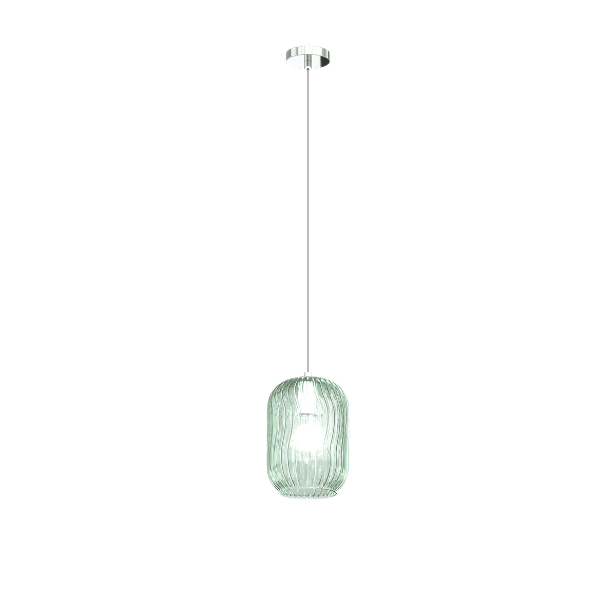 1181CR/S1-VE TENDER SOSP. CROMO 1 LUCE VETRO VERDE