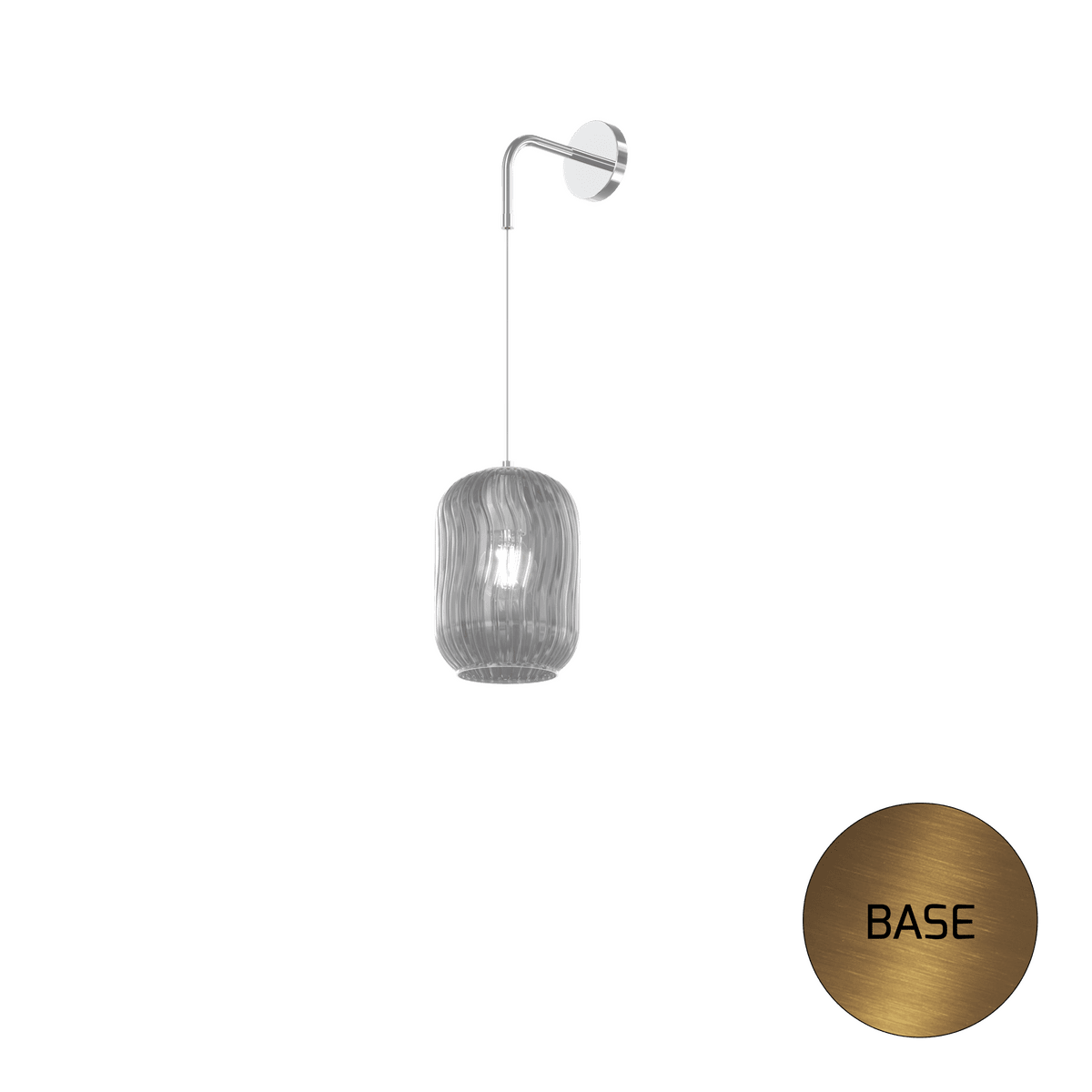 1181OS/A-FU TENDER APPLIQUE REGOLABILE OTTONE SAT. 1 LUCE VETRO FUME