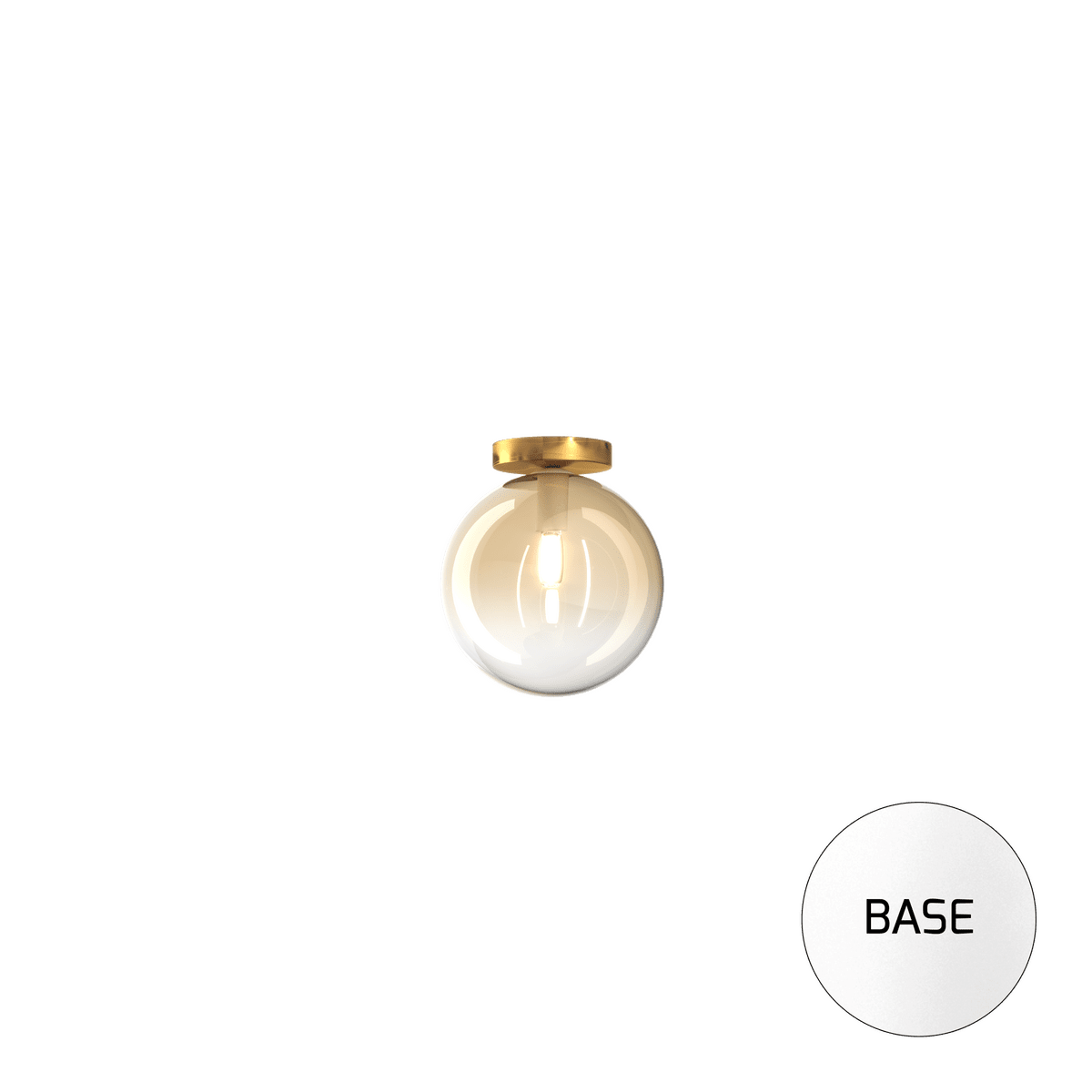 1184BI/PL1-AM ECLIPSE PLAFONIERA BIANCO 1 LUCE VETRO AMBRA