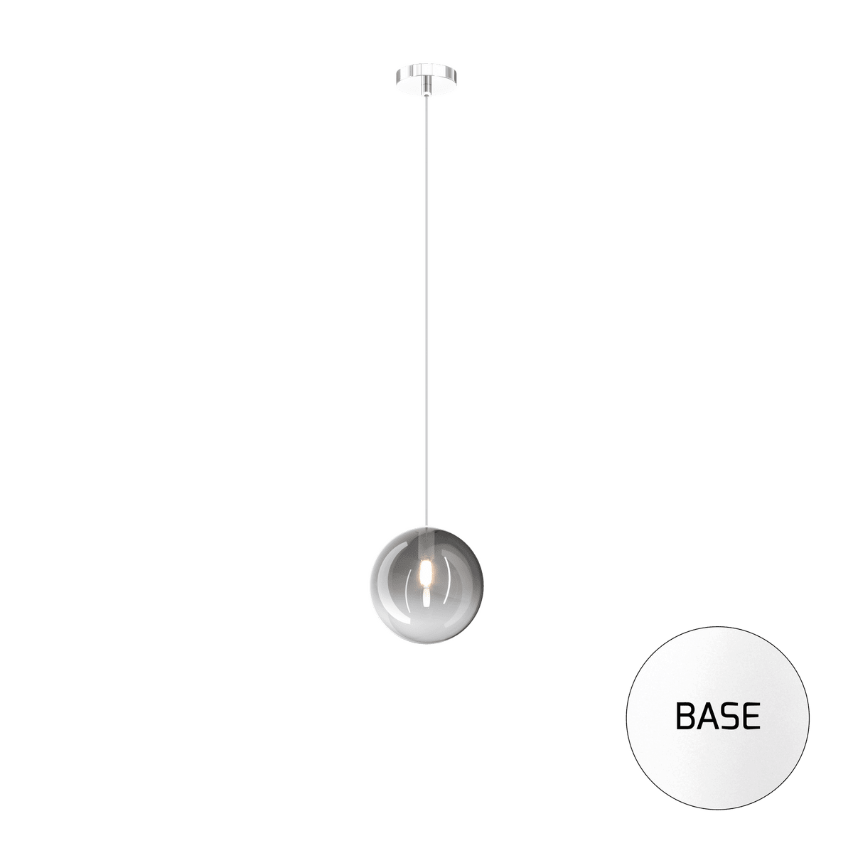 1184BI/S1-FU ECLIPSE SOSP. BIANCO 1 LUCE VETRO FUME