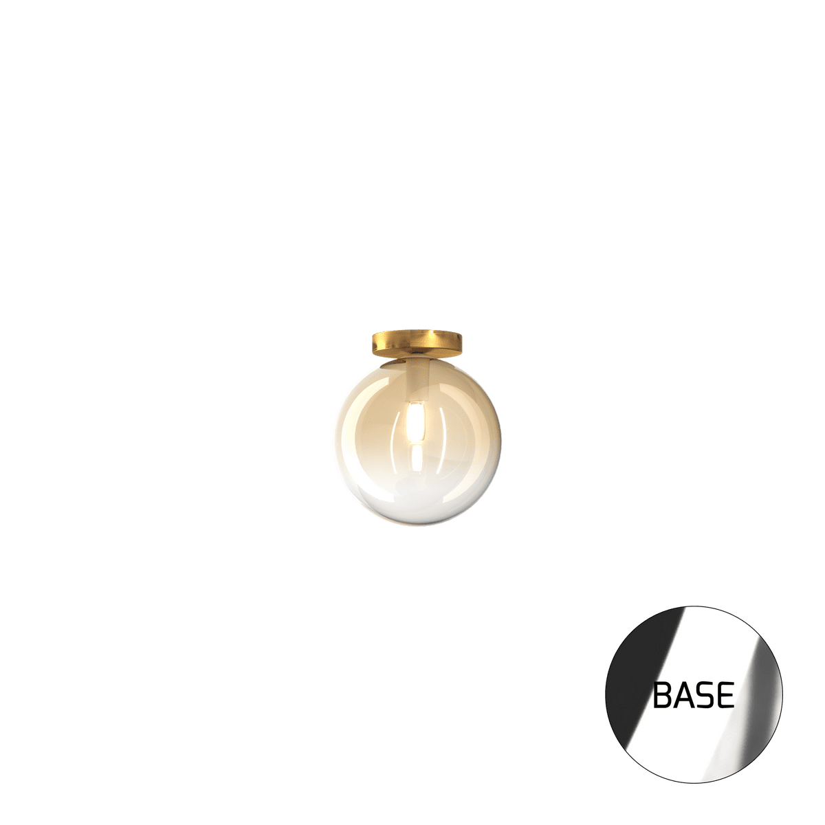 1184CR/PL1-AM ECLIPSE PLAFONIERA CROMO 1 LUCE VETRO AMBRA