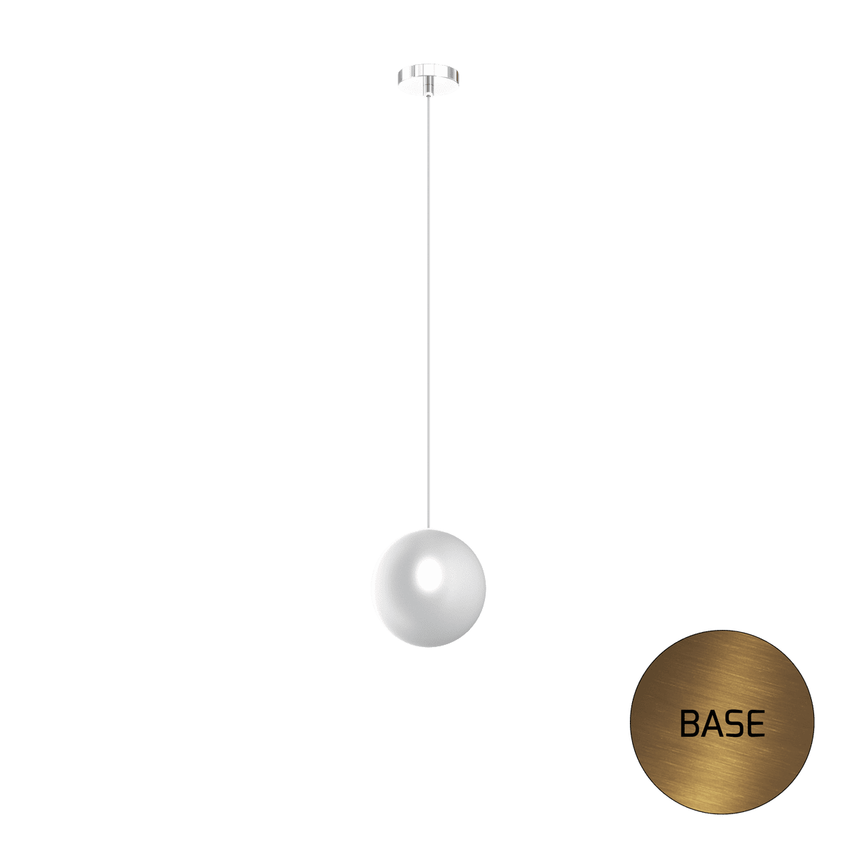 1184OS/S1-BF ECLIPSE SOSP. OTTONE SAT. 1 LUCE VETRO BIANCO FOG