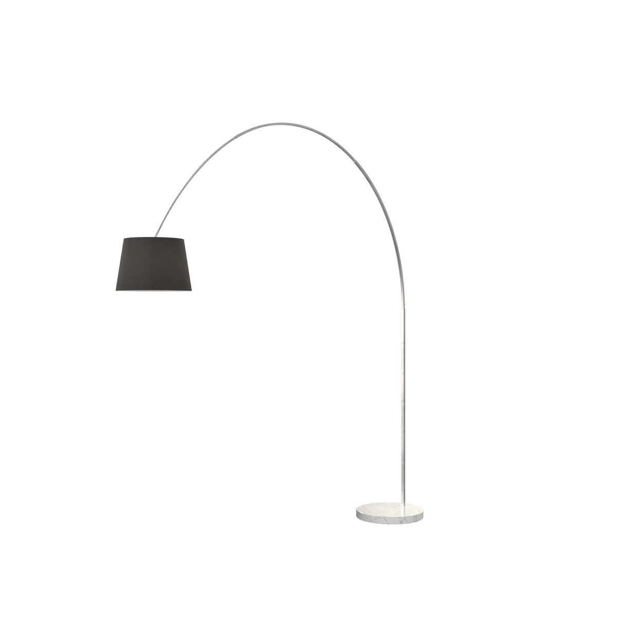 TURNING PIANTANA 1187 TUBO CURVO - BASE PIANA BIANCO - DIFFUSORE CONICO NERO