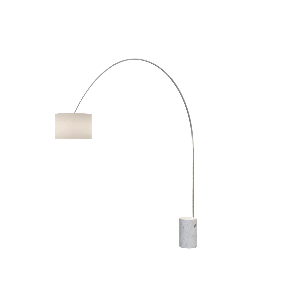 1187/B5-CIB TURNING PIANTANA 1187 TUBO CURVO - BASE CILINDRICA BIANCO - DIFFUSORE CILINDRICO BIANCO