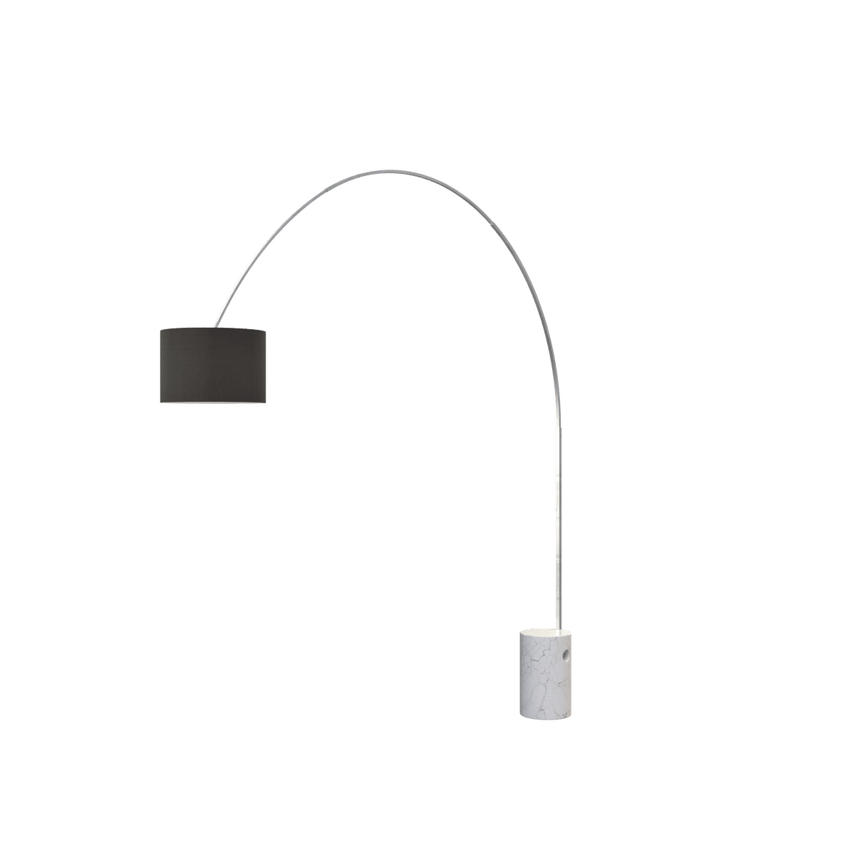 1187/B5-CIN TURNING PIANTANA 1187 TUBO CURVO - BASE CILINDRICA BIANCO - DIFFUSORE CILINDRICO NERO