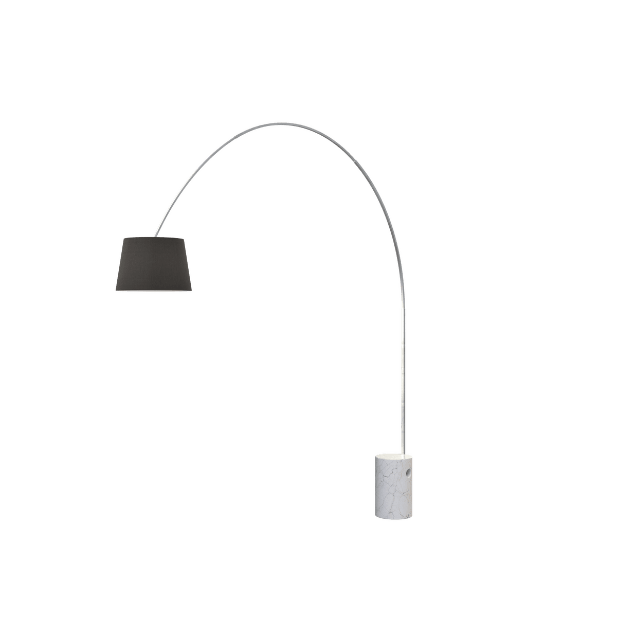 1187/B5-CON TURNING PIANTANA 1187 TUBO CURVO - BASE CILINDRICA BIANCO - DIFFUSORE CONICO NERO
