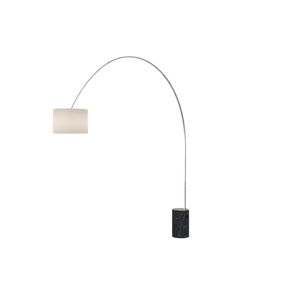 1187/B6-CIB TURNING PIANTANA 1187 TUBO CURVO - BASE CILINDRICA NERO - DIFFUSORE CILINDRICO BIANCO