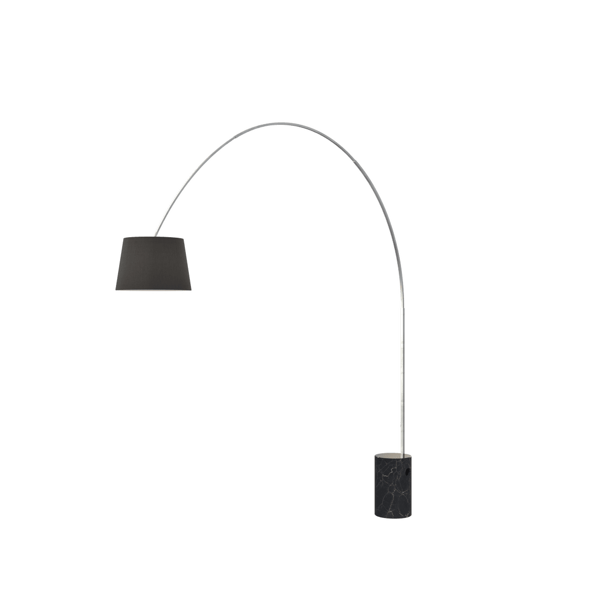 1187/B6-CON TURNING PIANTANA 1187 TUBO CURVO - BASE CILINDRICA NERO - DIFFUSORE CONICO NERO