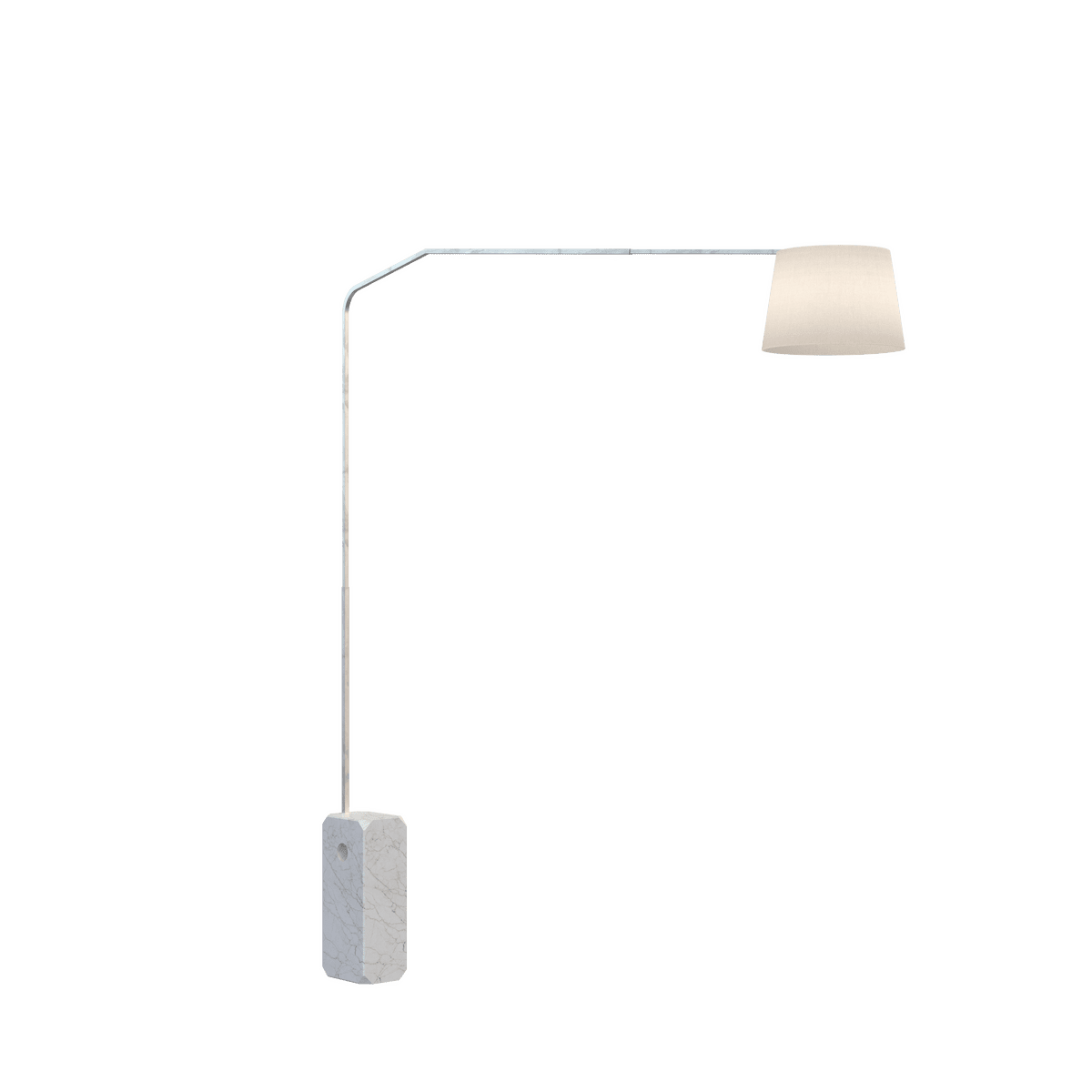 SLOPE PIANTANA 1188 TUBO DOPPIA CURVA - BASE PARALLELEPIPEDO BIANCO - DIFFUSORE CONICO BIANCO