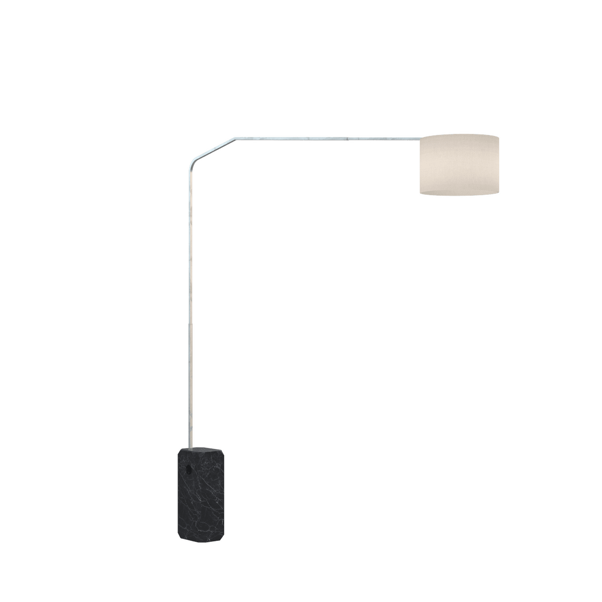 SLOPE PIANTANA 1188 TUBO DOPPIA CURVA - BASE PARALLELEPIPEDO NERO - DIFFUSORE CILINDRICO BIANCO