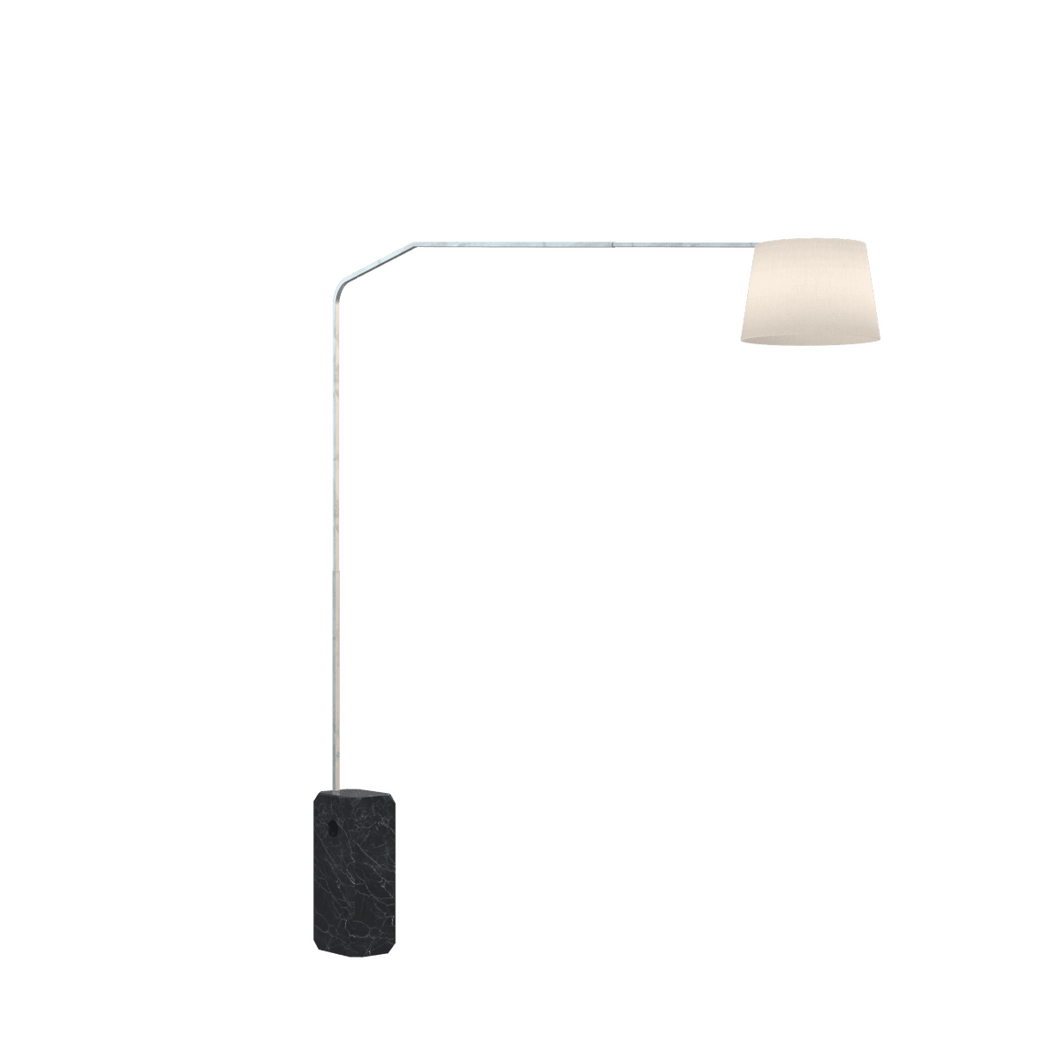 SLOPE PIANTANA 1188 TUBO DOPPIA CURVA - BASE PARALLELEPIPEDO NERO - DIFFUSORE CONICO BIANCO
