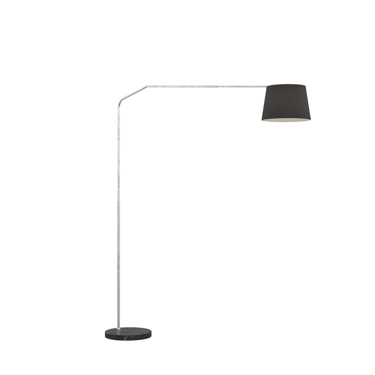 1188/B4-CON SLOPE PIANTANA 1188 TUBO DOPPIA CURVA - BASE PIANA NERO - DIFFUSORE CONICO NERO