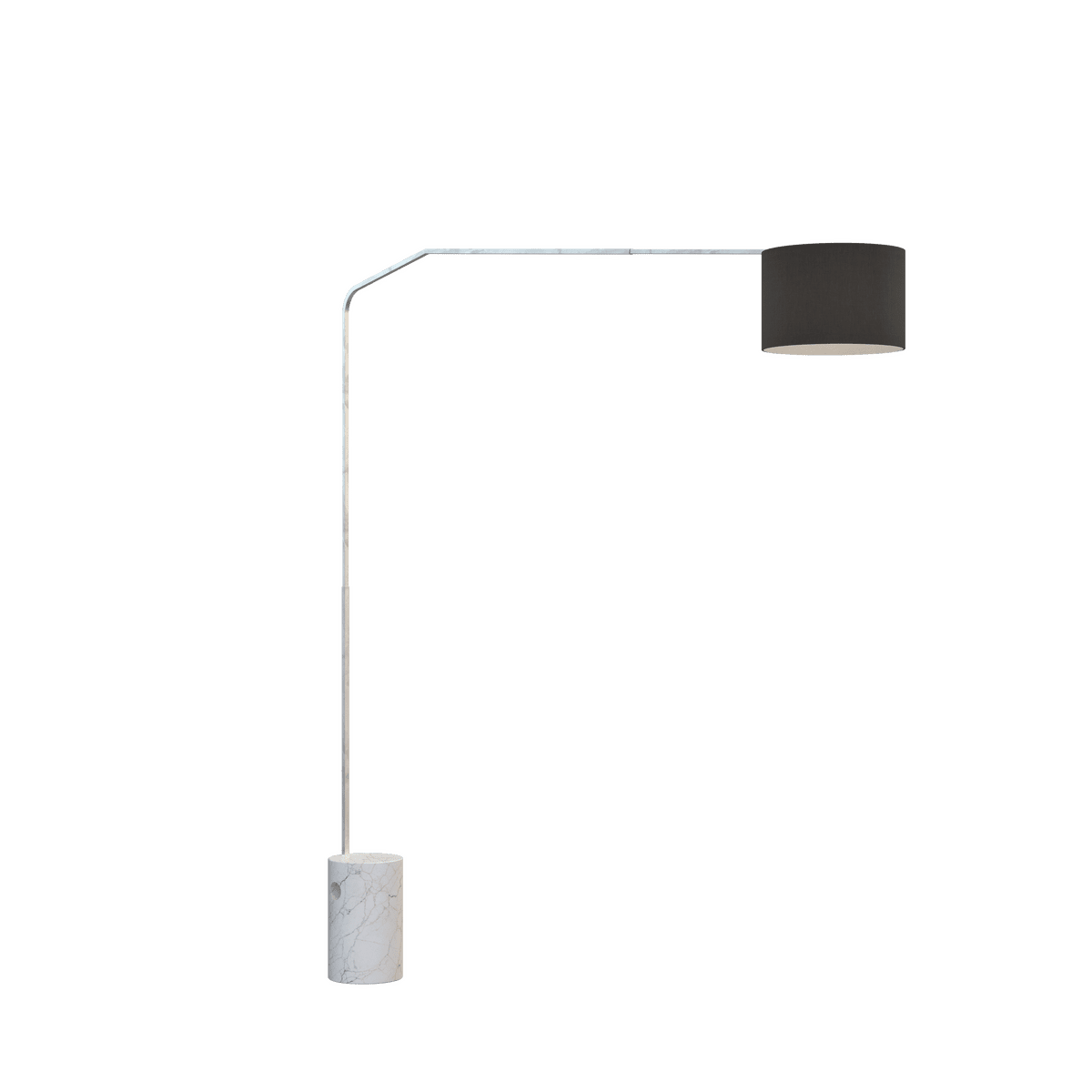 1188/B5-CIN SLOPE PIANTANA 1188 TUBO DOPPIA CURVA - BASE CILINDRICA BIANCO - DIFFUSORE CILINDRICO NERO